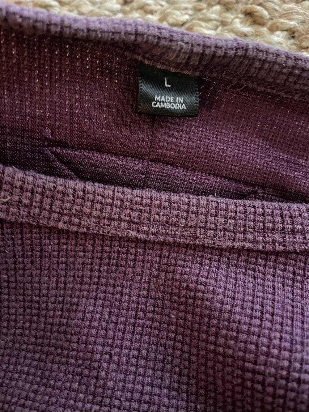SHEIN Purple Waffle Knit Long Sleeve Top - Picture 3 of 16